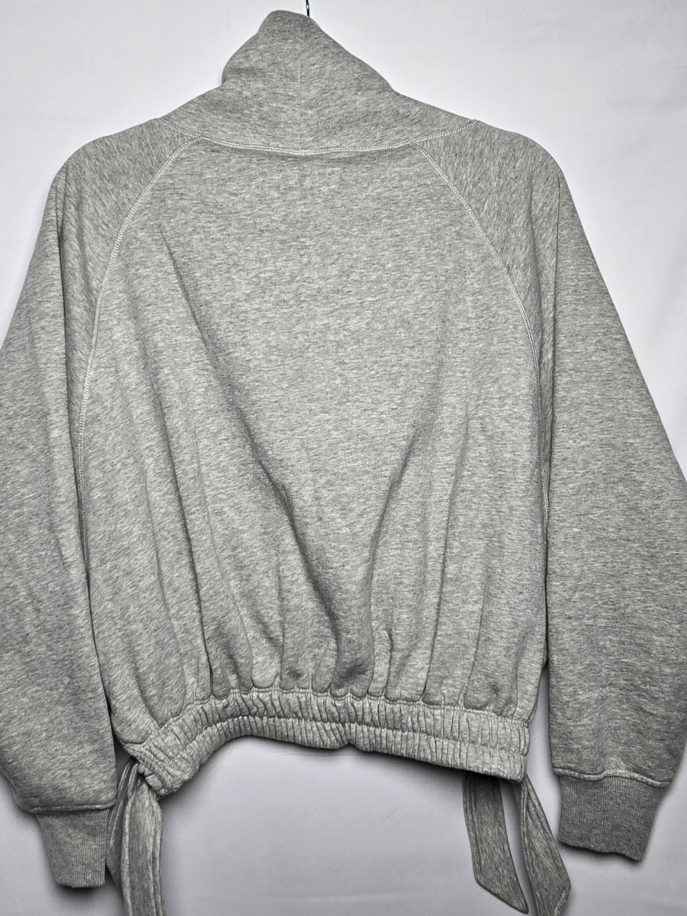 NWT Anthropologie Daily Practice Gray Cowl Neck Drawstring Hem Sweater Sharkbite - Picture 7 of 8